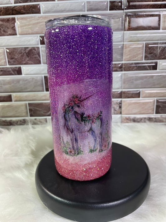 15 oz Stainless Steel Purple Unicorn Ombre Tumbler