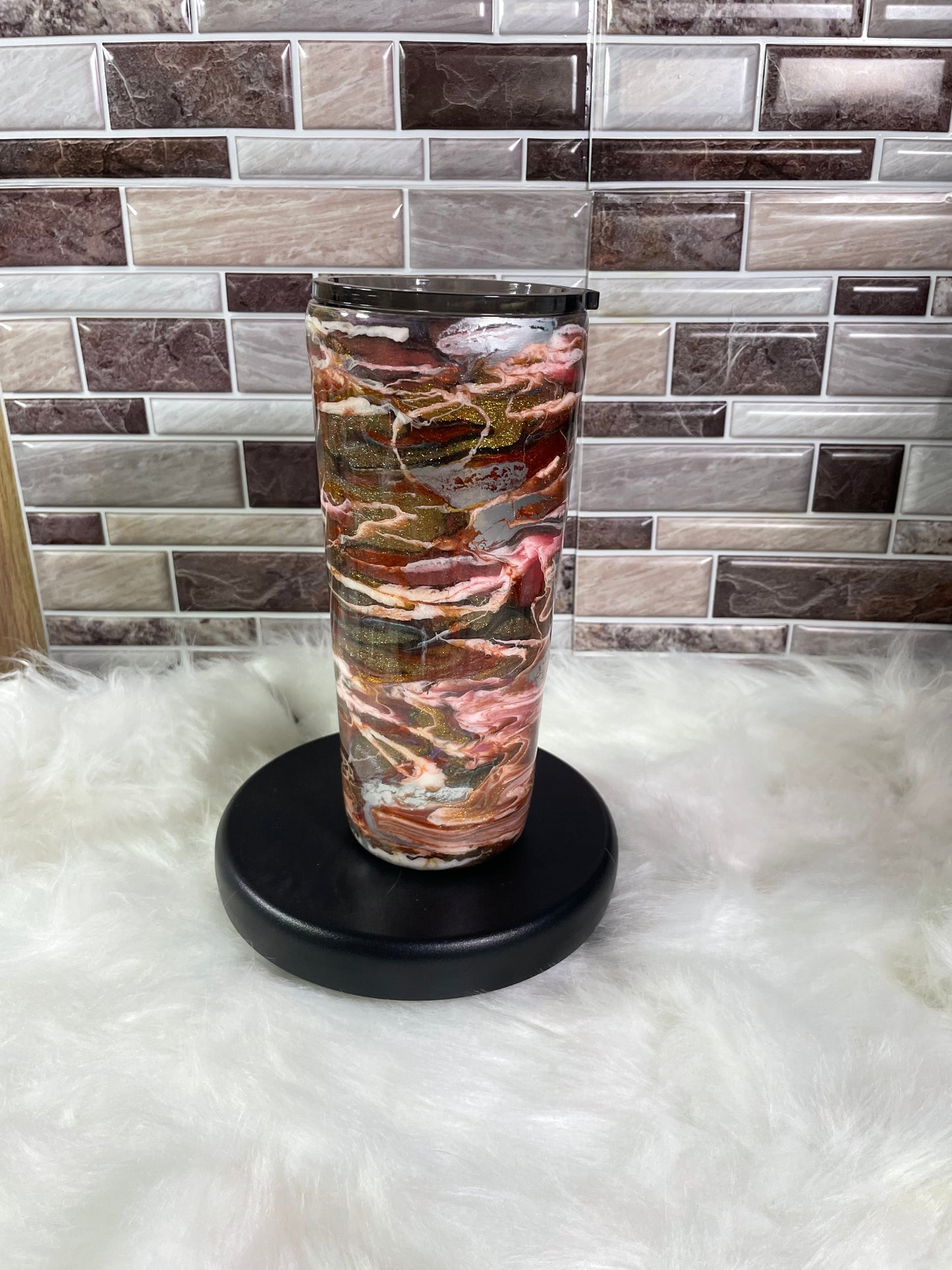 20 oz Stainless Steel Fall Ink Swirl Tumbler