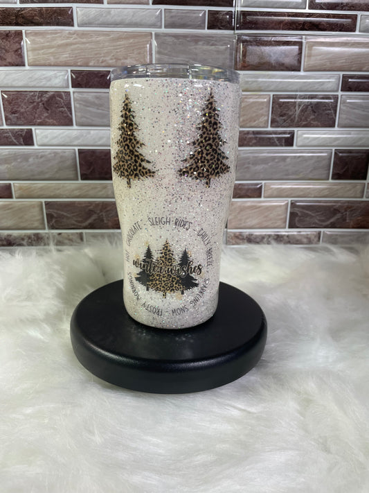 20 oz Stainless Steel Glitter & Vinyl - Winter Wishes Tumbler