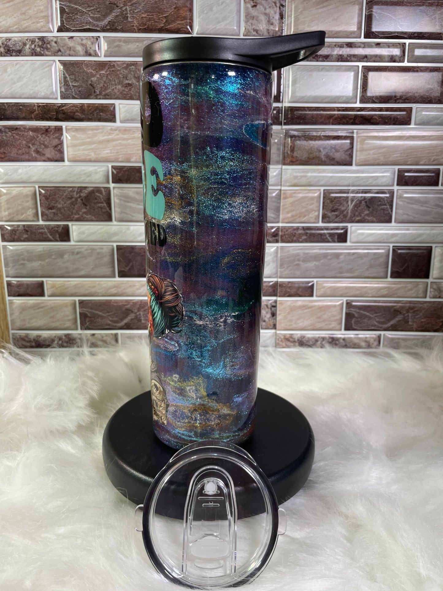 30 oz Stainless Steel Reverse Ink Swirl - Dead Inside Tumbler