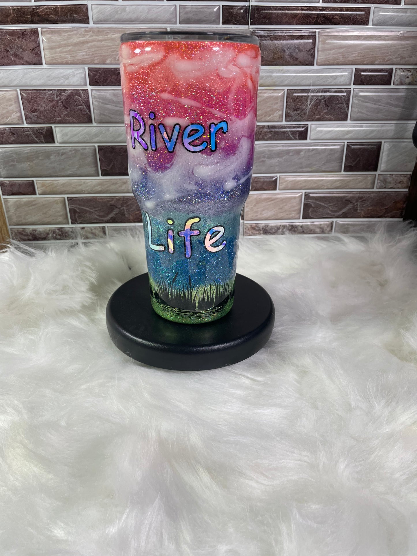 38 oz Stainless Steel River Sunset Tumbler