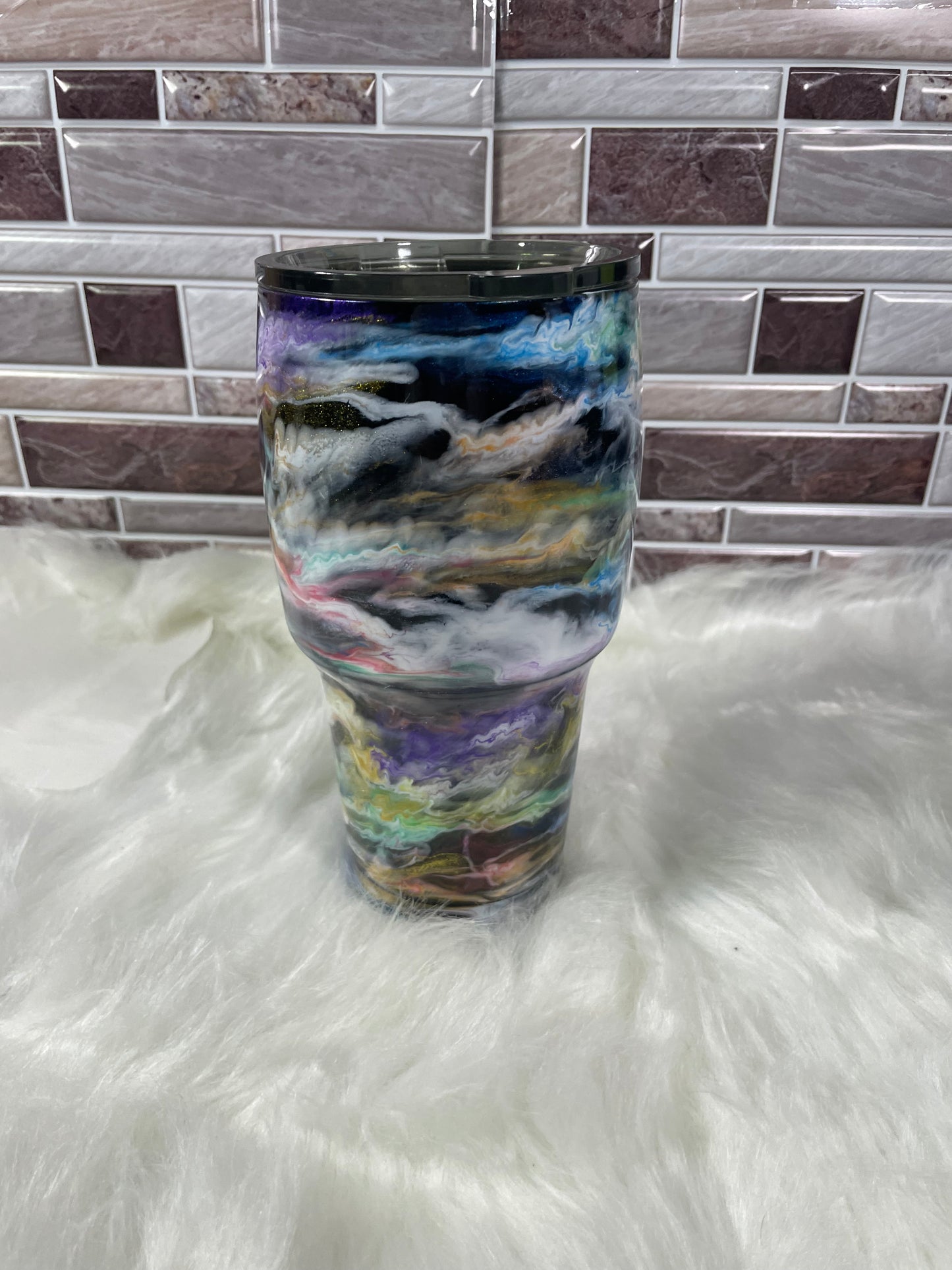 32 oz Stainless Steel Ink Swirl Tumbler