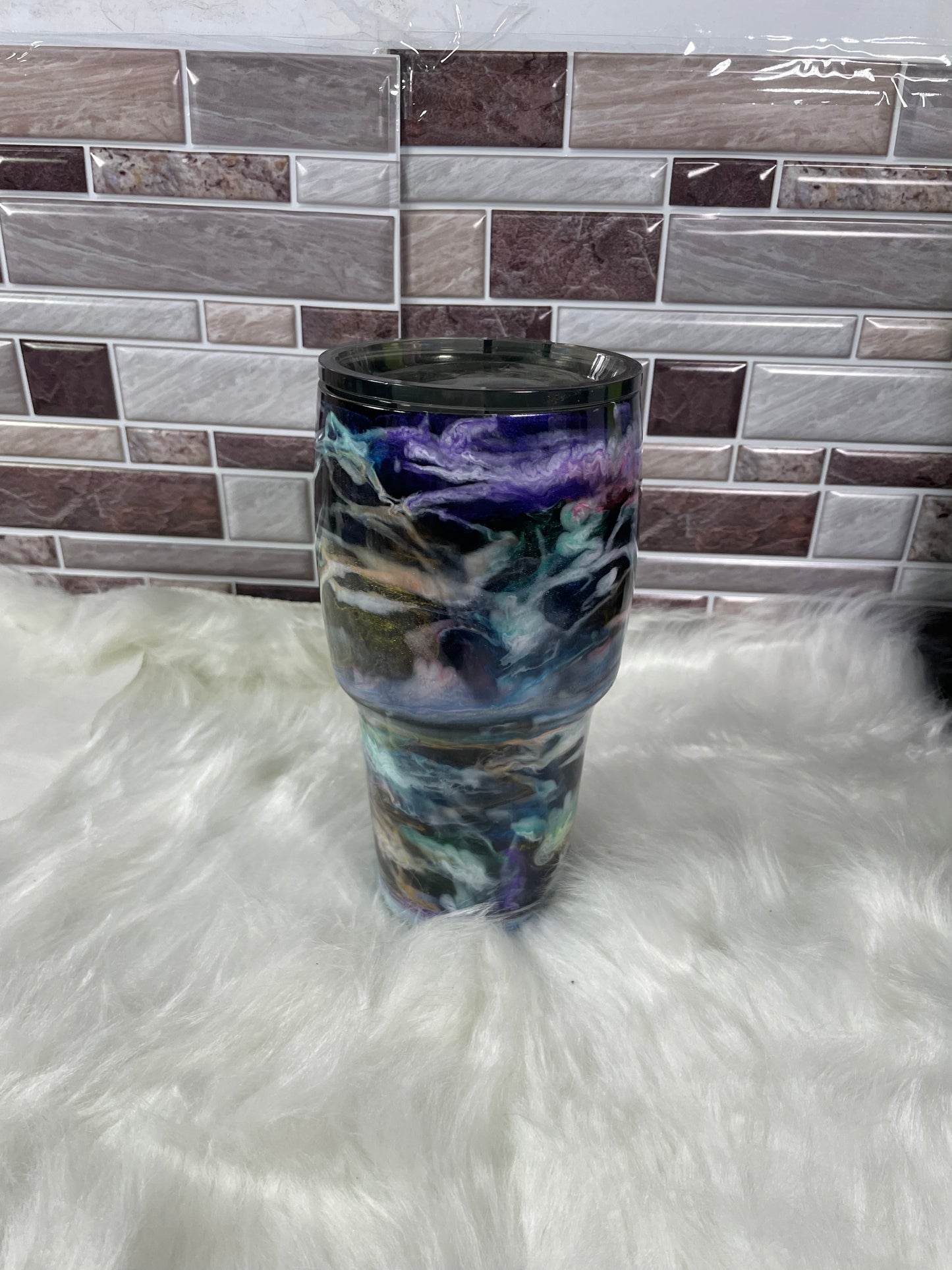 32 oz Stainless Steel Ink Swirl Tumbler