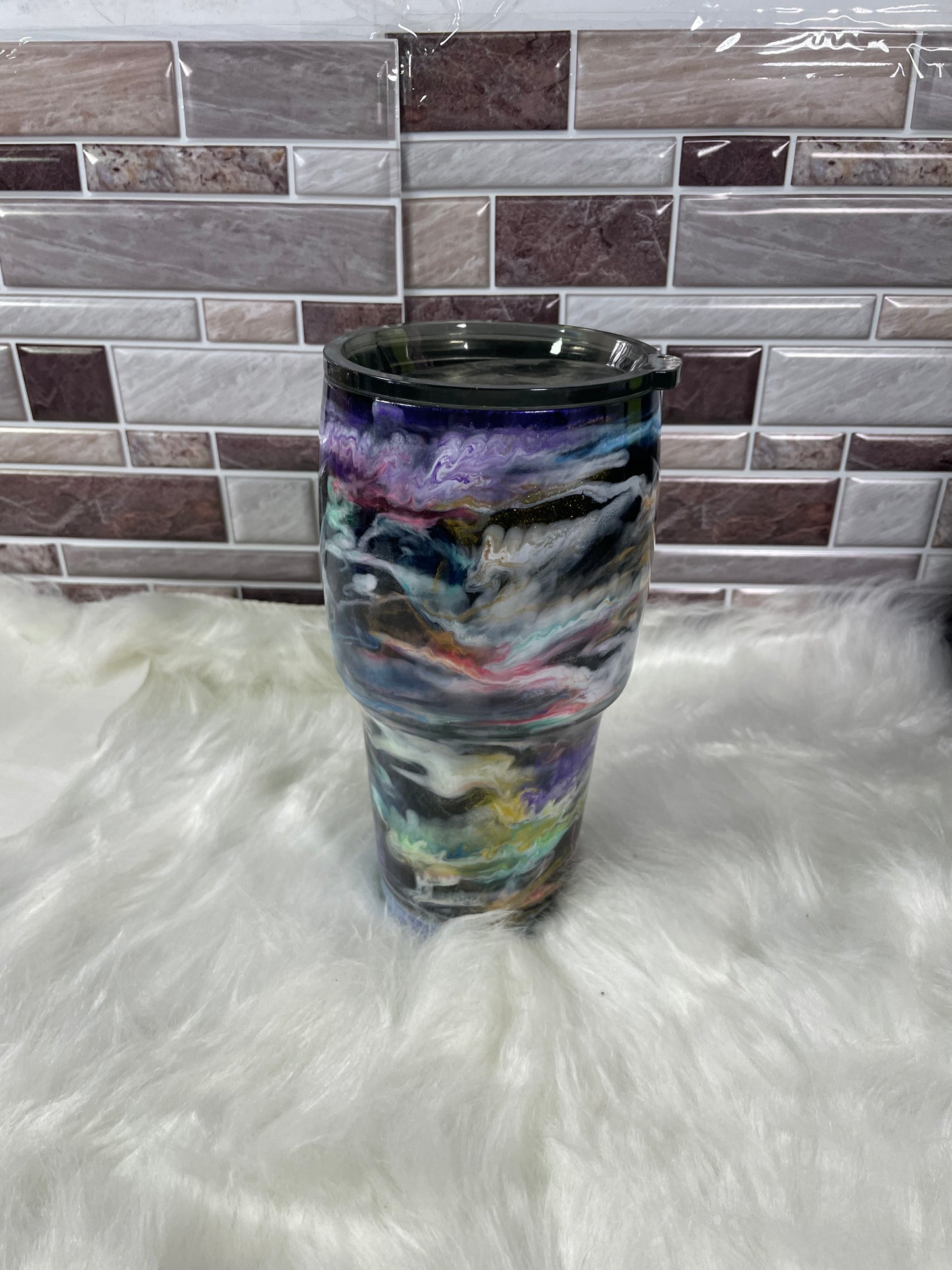 32 oz Stainless Steel Ink Swirl Tumbler